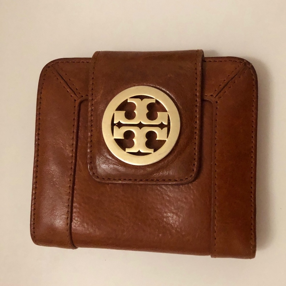 Tory Burch Tan Leather Snap Wallet